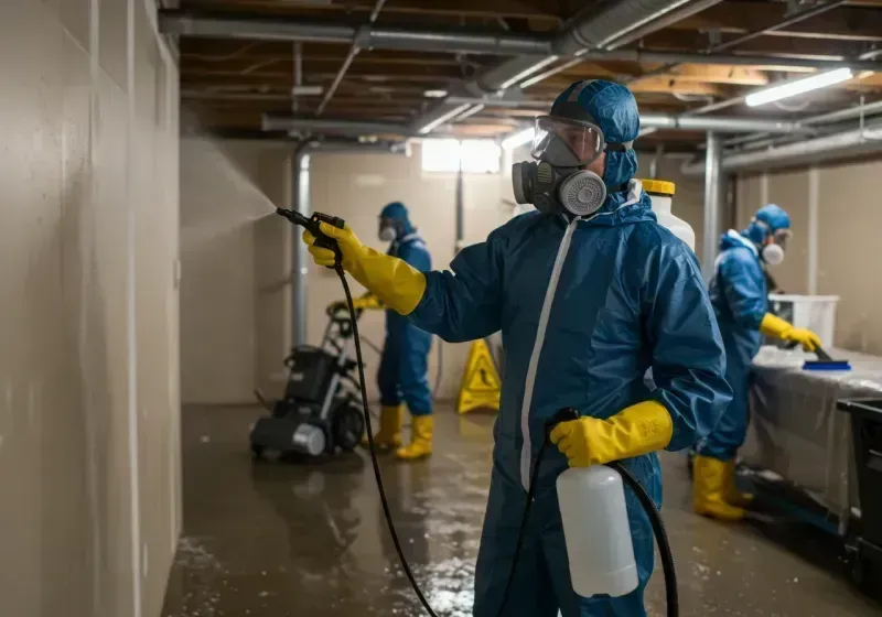 Basement Sanitization and Antimicrobial Treatment process in Sneedville, TN